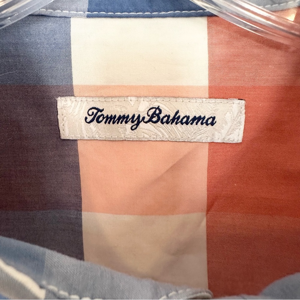 Tommy Bahama Long Sleeve‎ Paradise Poplin Check Camp Shirt Men's Large Cotton - Picture 5 of 7